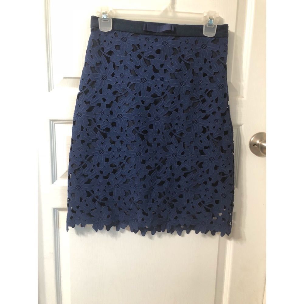 Darling Navy Blue Lace overlay Skirt